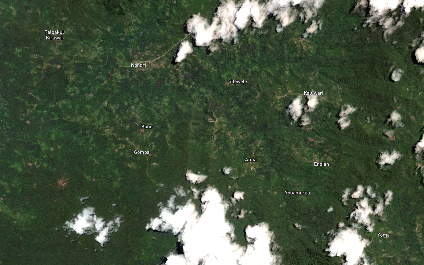 Satellite map of the Uao Creek