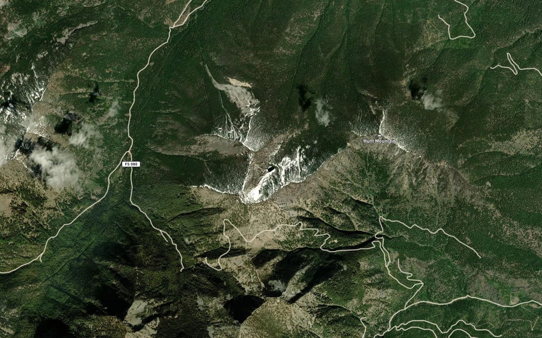 Satellite map of the Willow Creek Lake