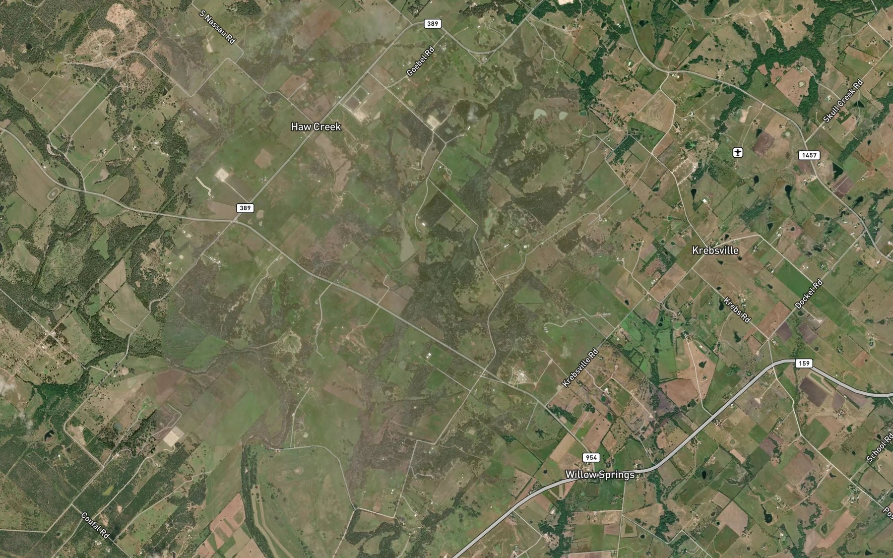 Satellite map of the Kreb Branch