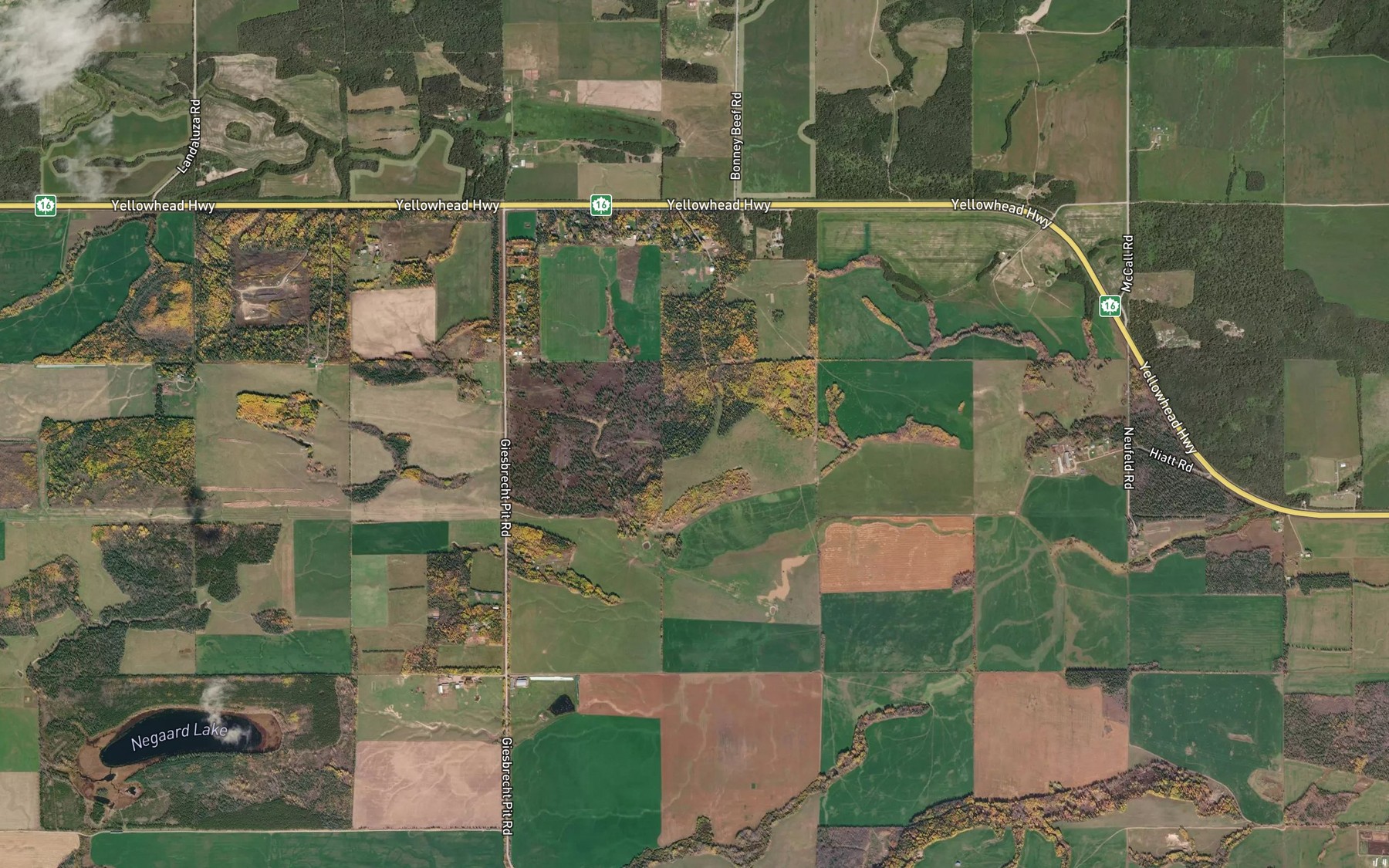 Satellite map of the East Negaard Creek