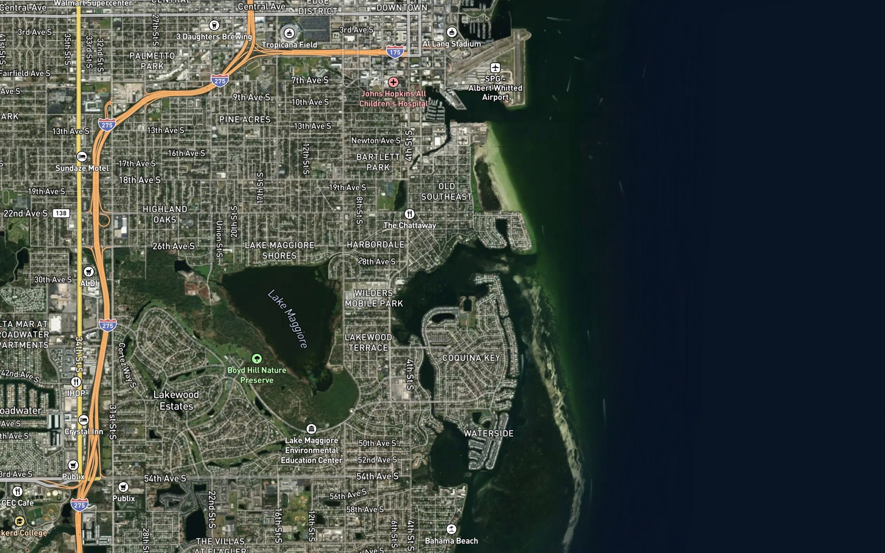 Satellite map of the Big Bayou