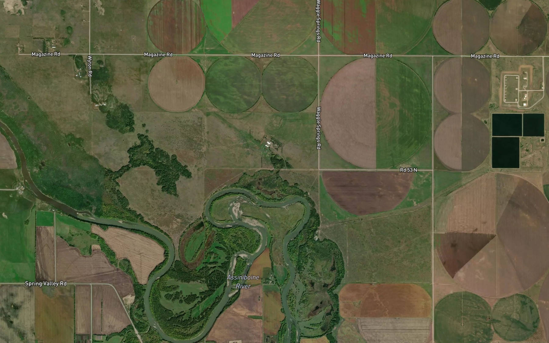 Satellite map of the Wigle Springs