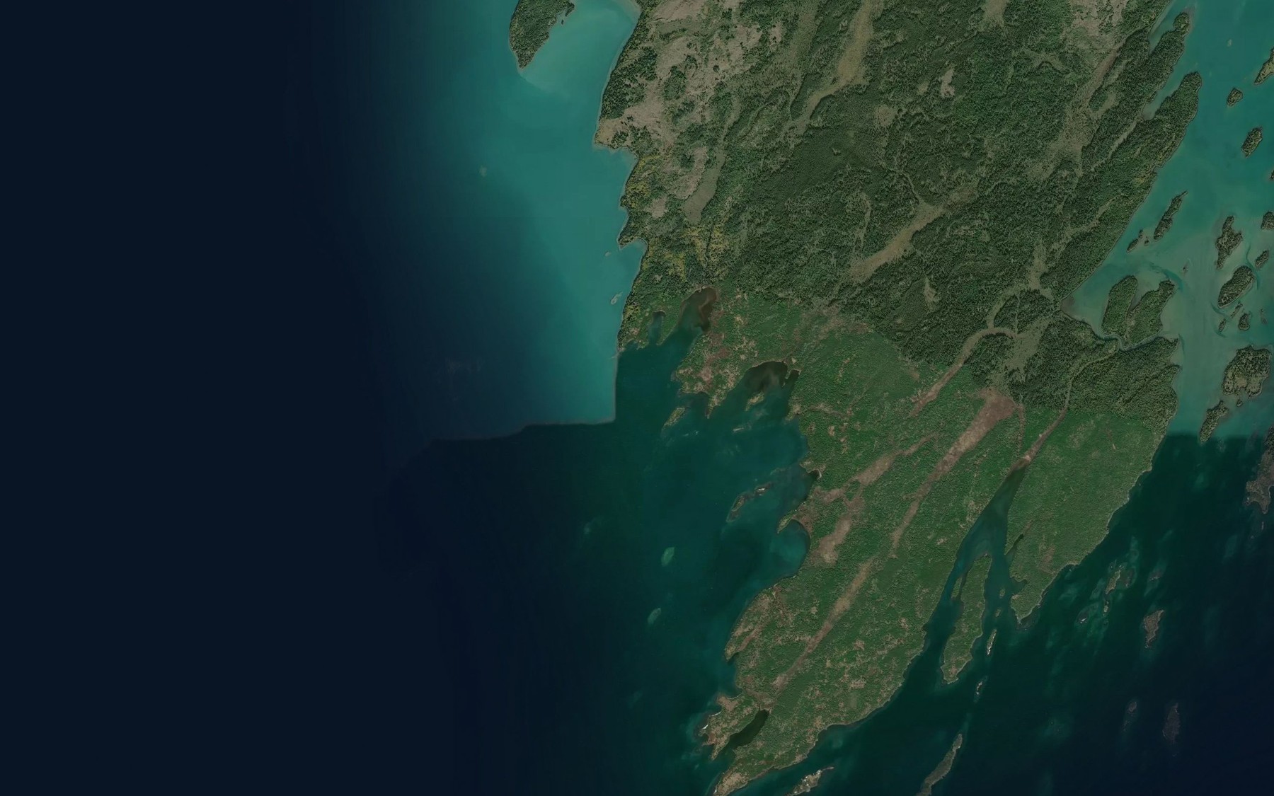 Satellite map of the Schell Bay