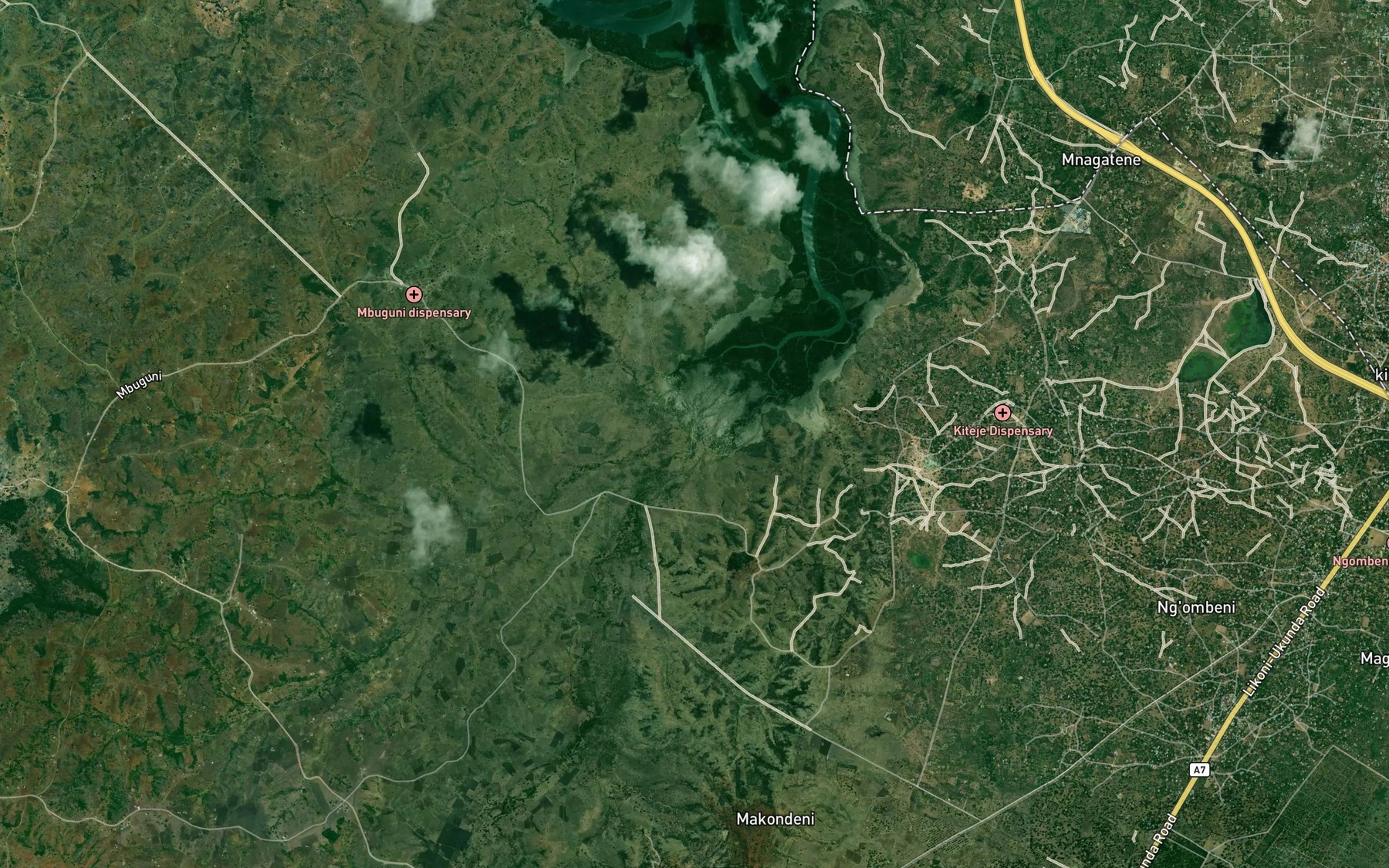 Satellite map of the Manjera