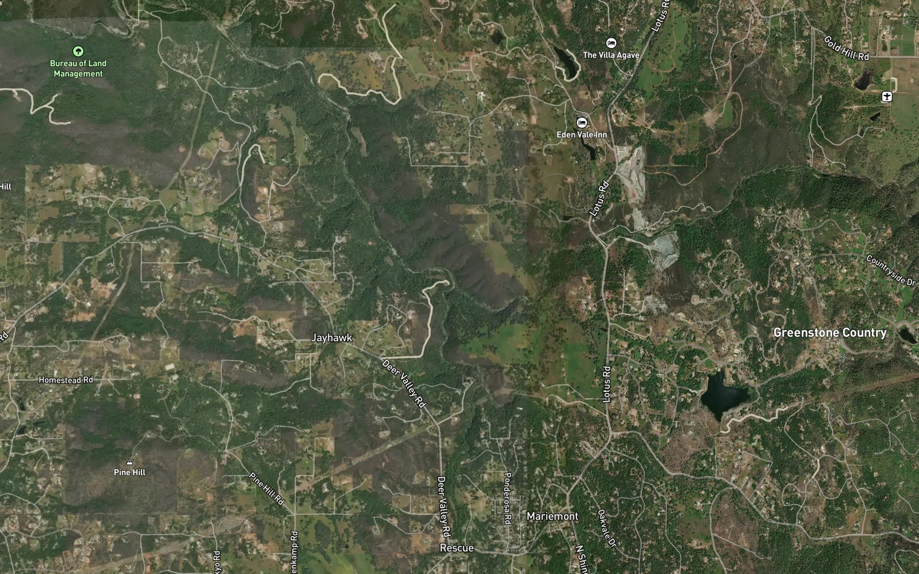 Satellite map of the Dry Creek