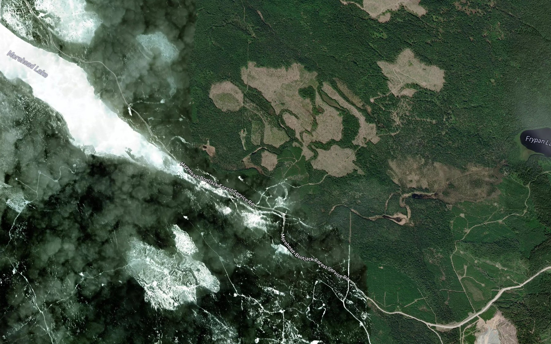 Satellite map of the Trio Creek