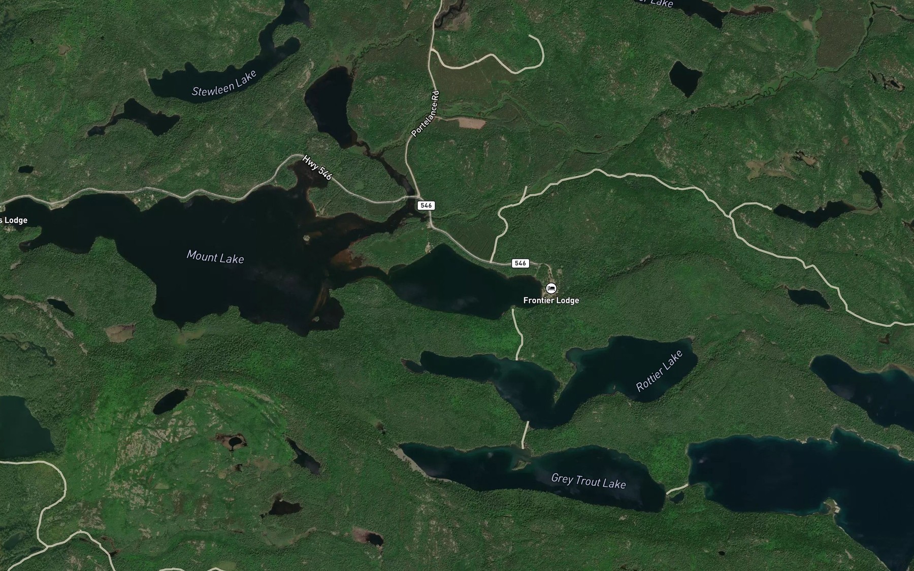 Satellite map of the McElrea Lake