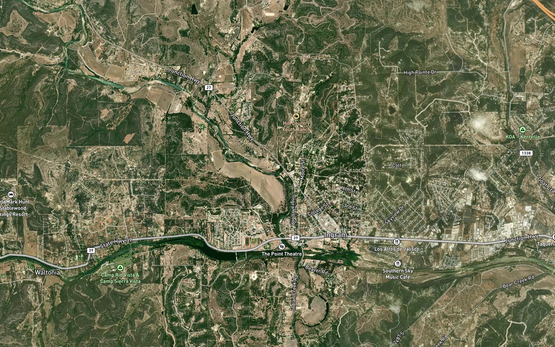Satellite map of the Brushy Branch
