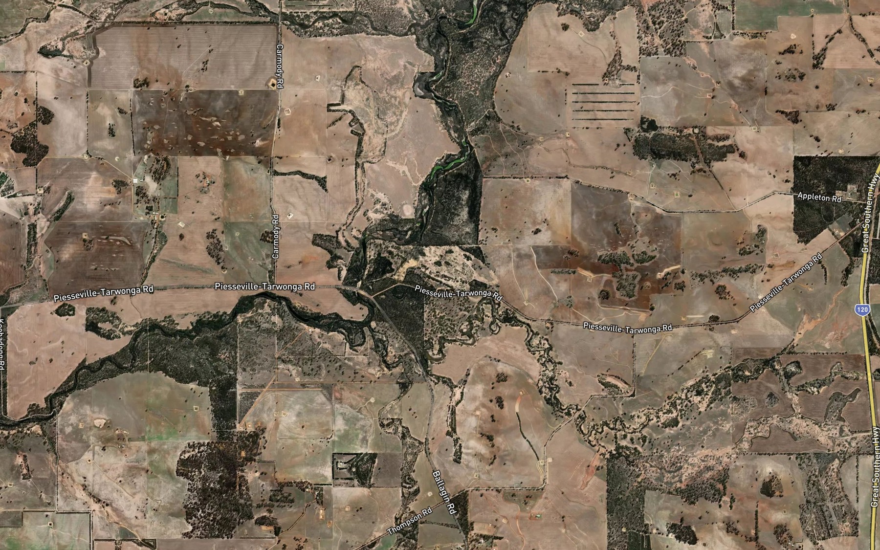 Satellite map of the Buchanan River