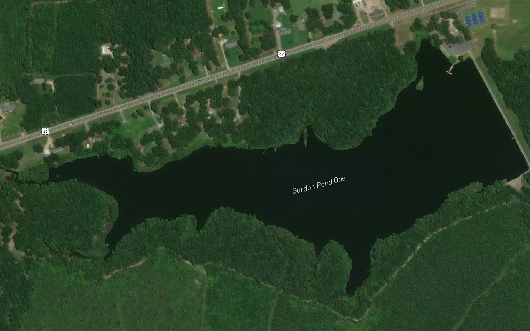 Satellite map of the Gurdon Pond One