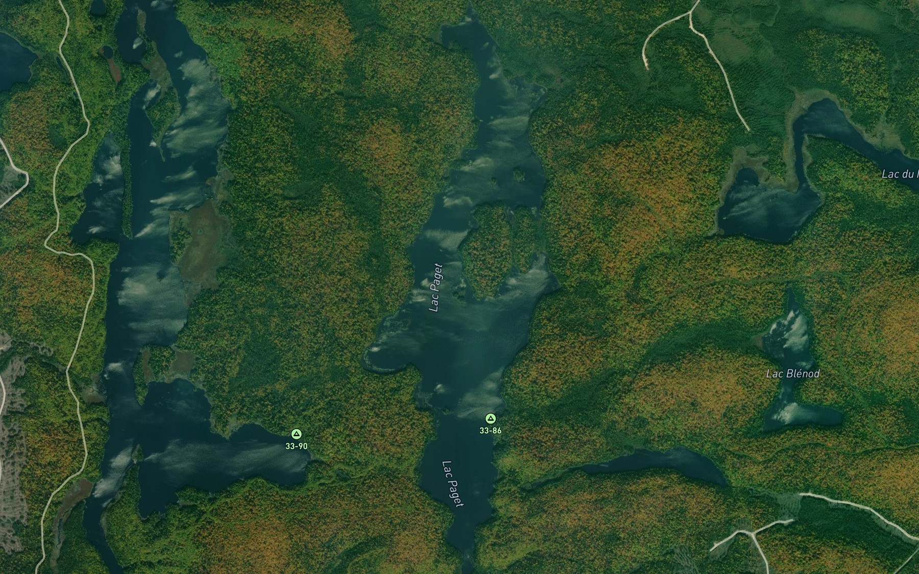 Satellite map of the Lac Paget