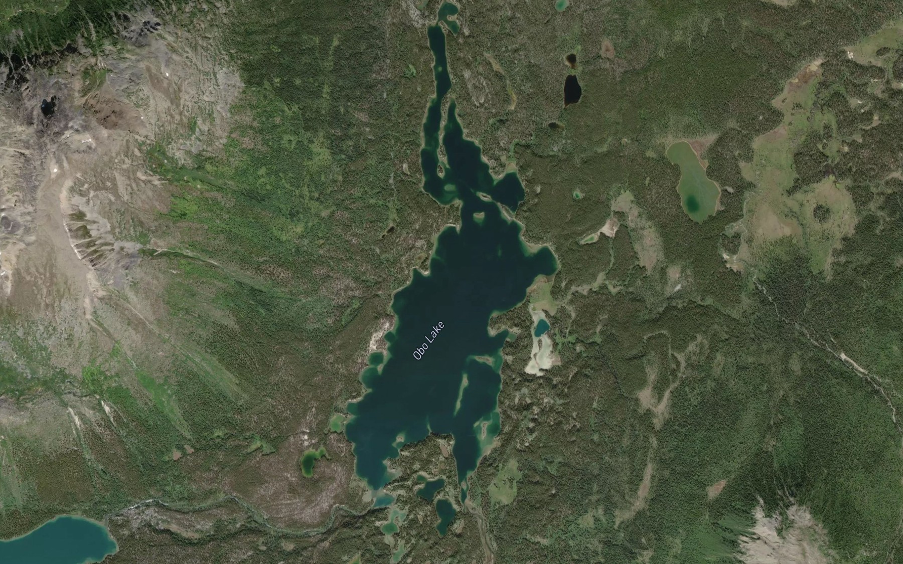 Satellite map of the Obo Lake