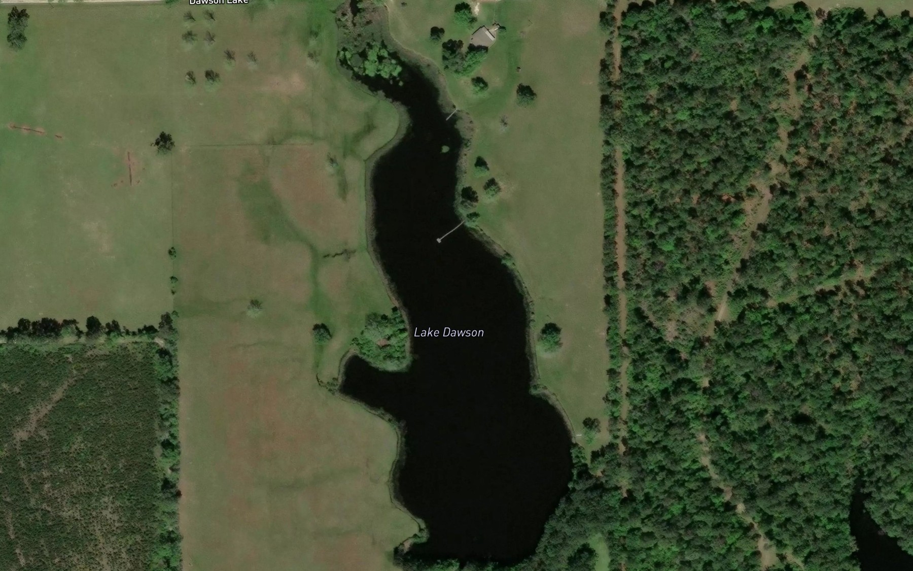 Satellite map of the Lake Dawson