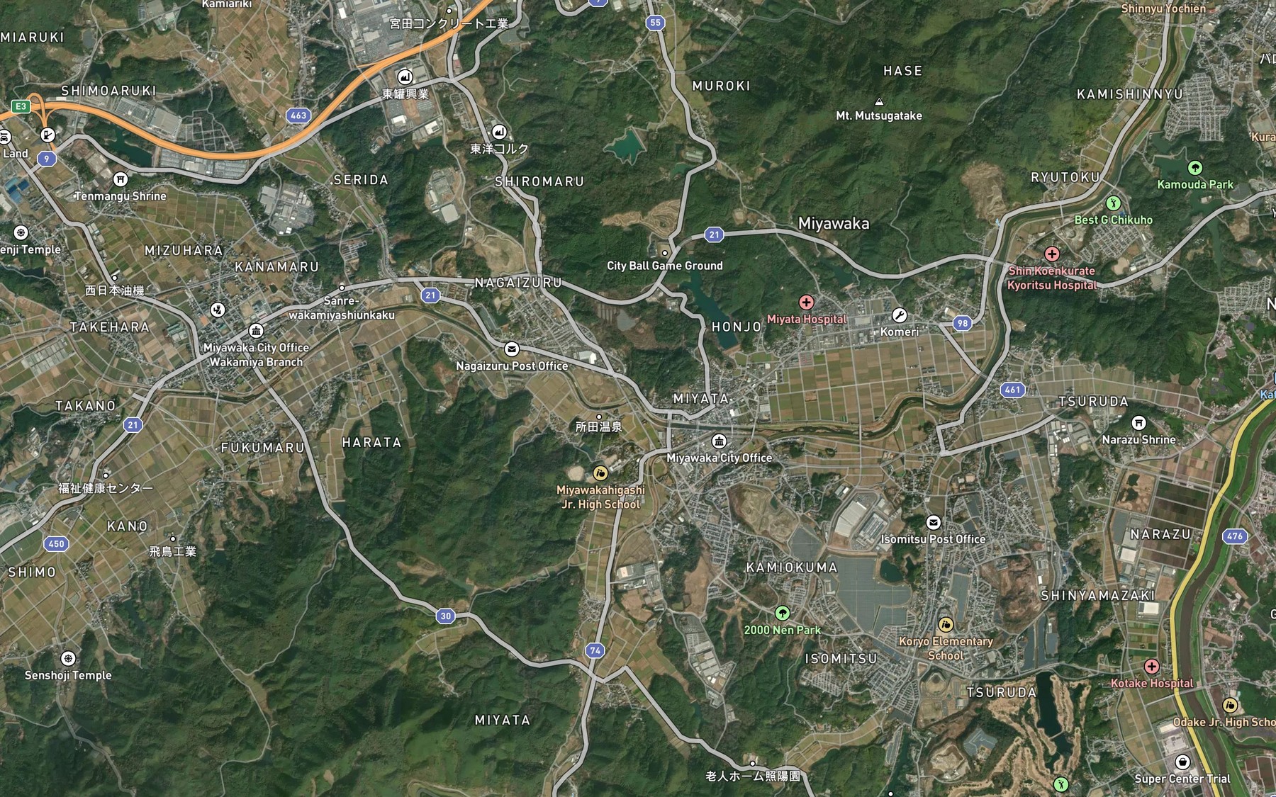 Satellite map of the Kurahisa Gawa