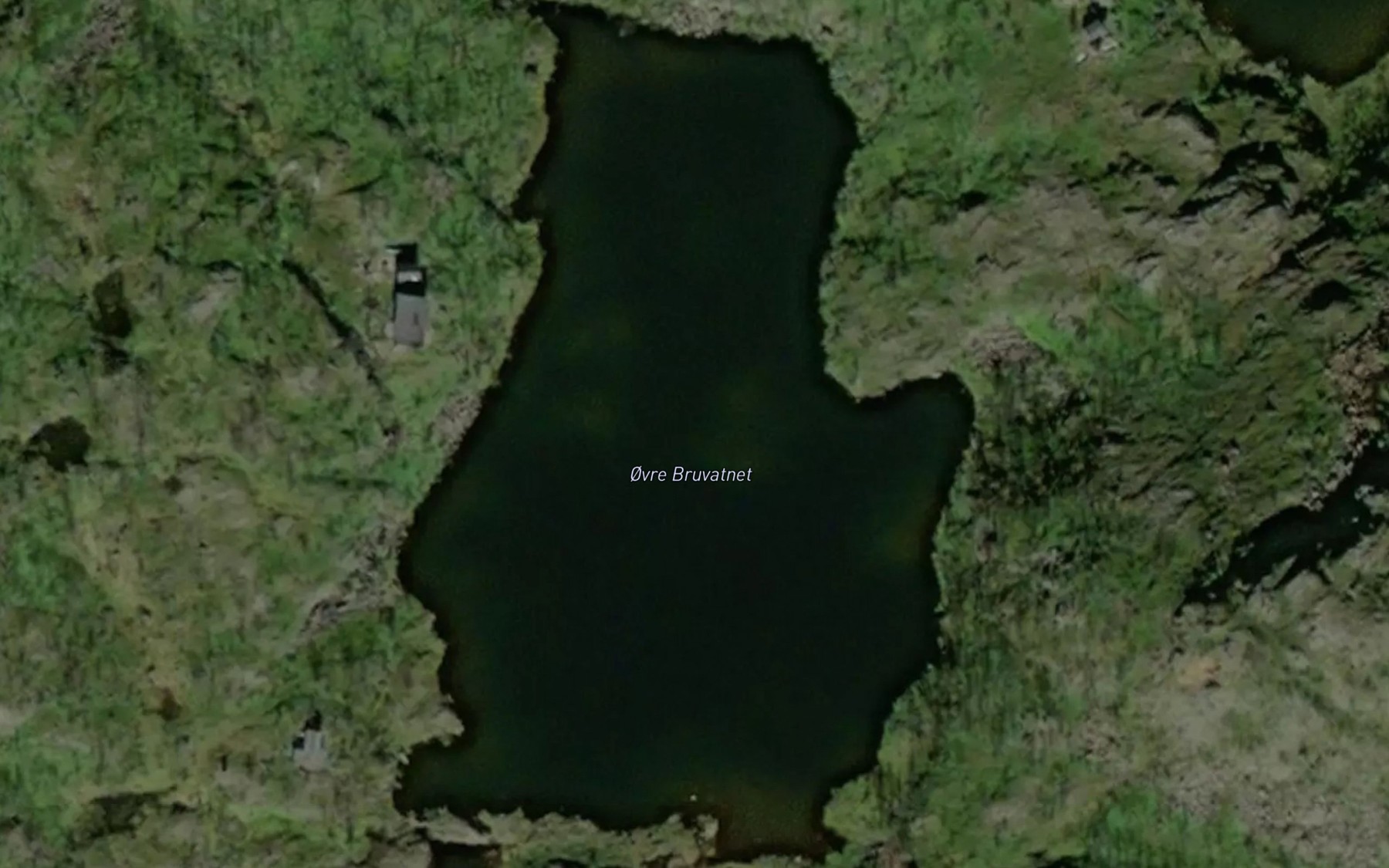 Satellite map of the Bruvatnet,ovre
