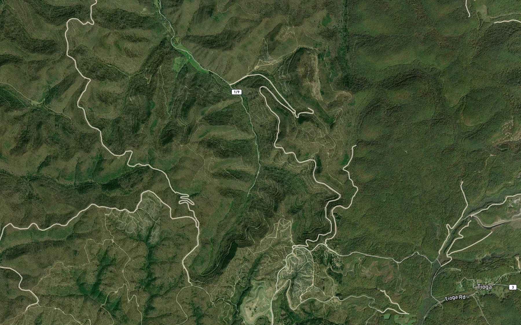 Satellite map of the Road Fork