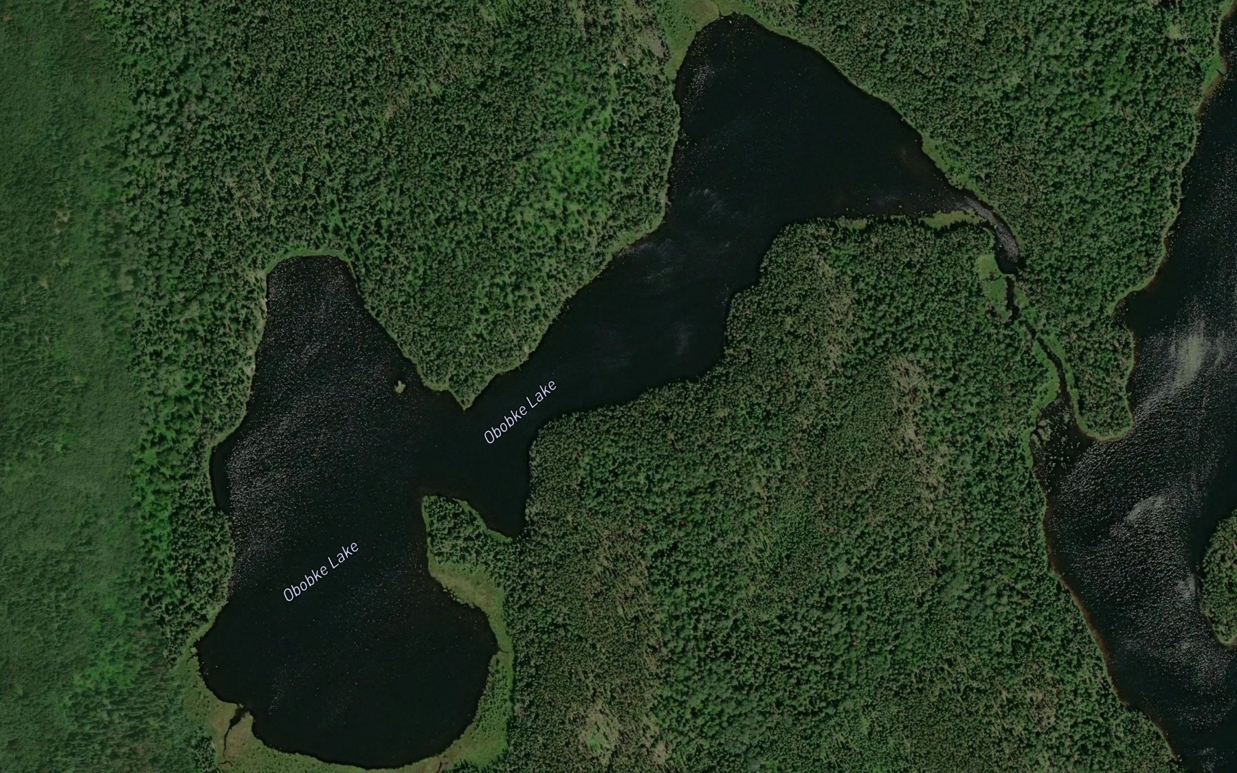 Satellite map of the Obobke Lake