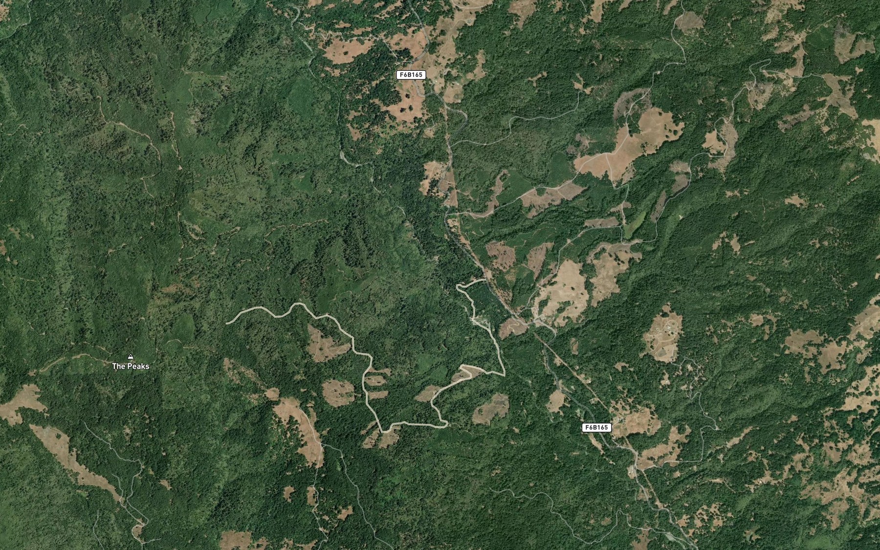 Satellite map of the Frost Creek
