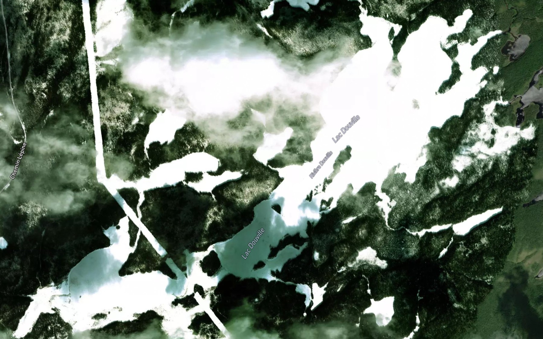 Satellite map of the Lac Douville
