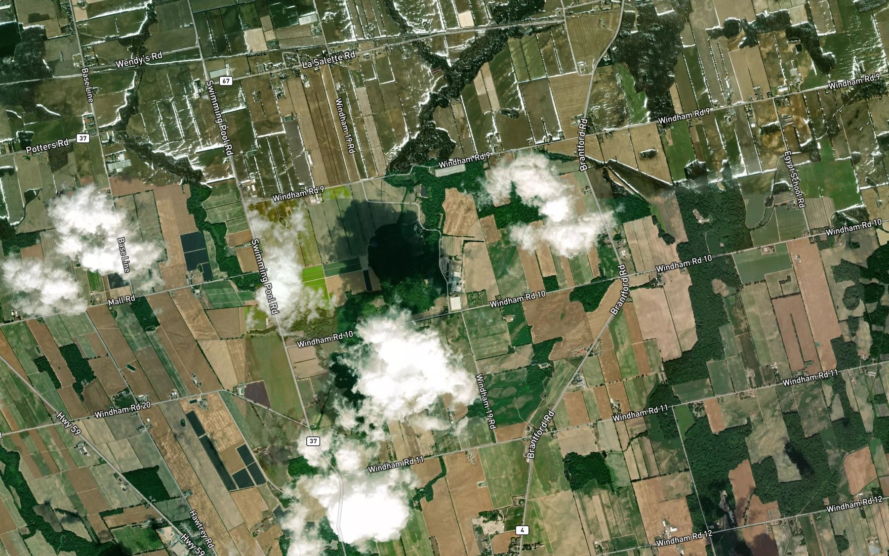 Satellite map of the Brandy Creek