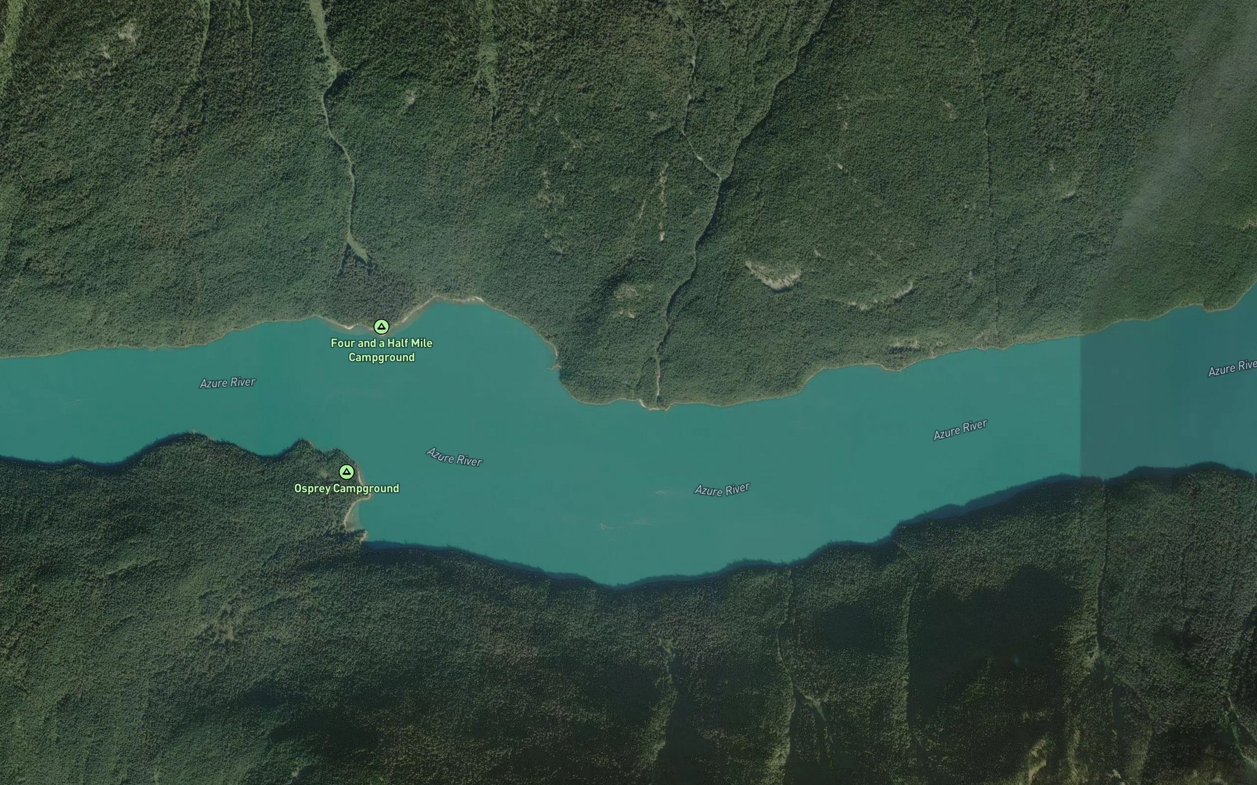Satellite map of the Garnet Creek