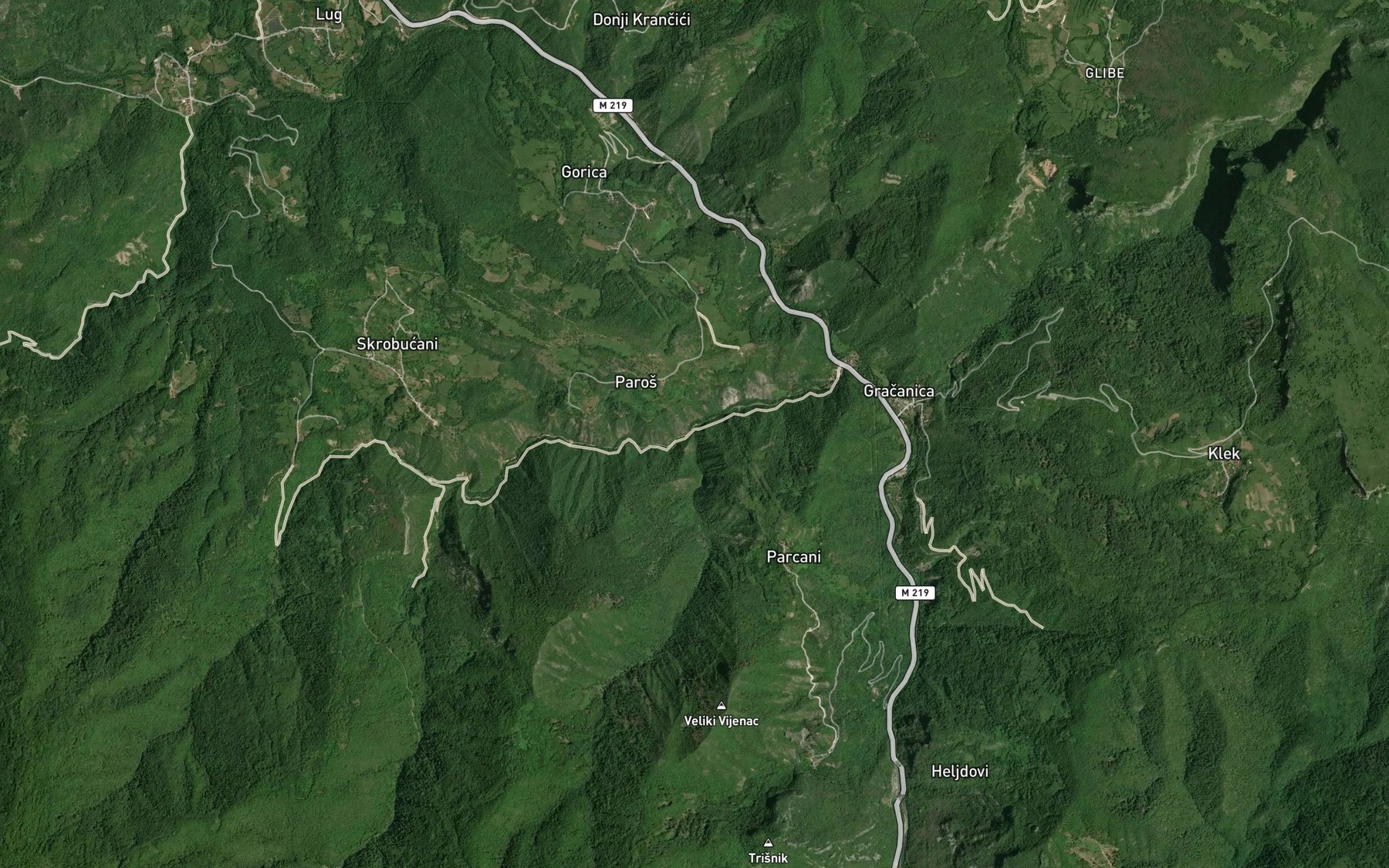 Satellite map of the Suhi Potok