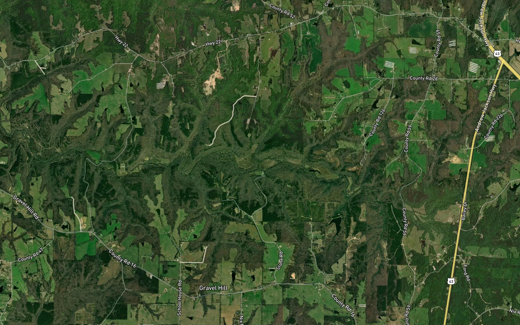 Satellite map of the Butler Branch
