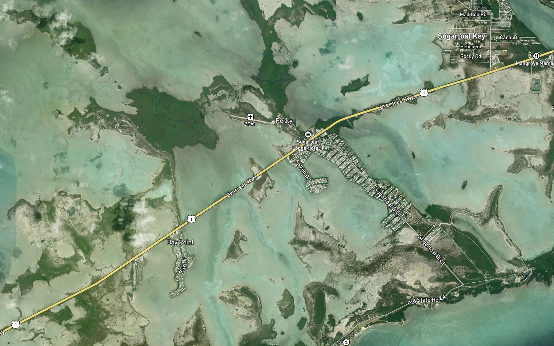 Satellite map of the Harris Channel