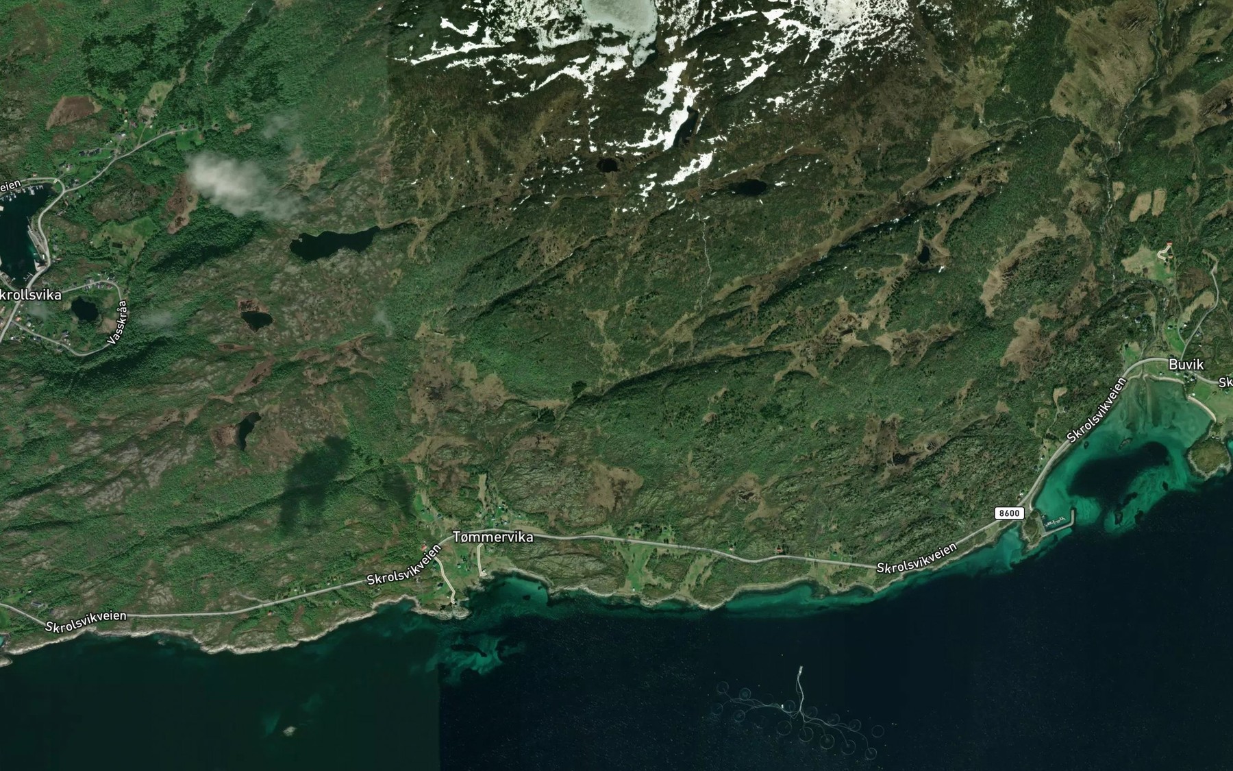 Satellite map of the Tommervikelva
