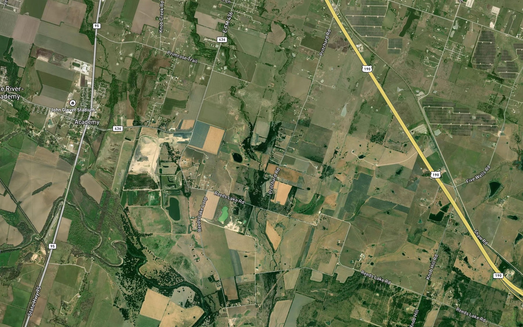 Satellite map of the Margie Lou Branch