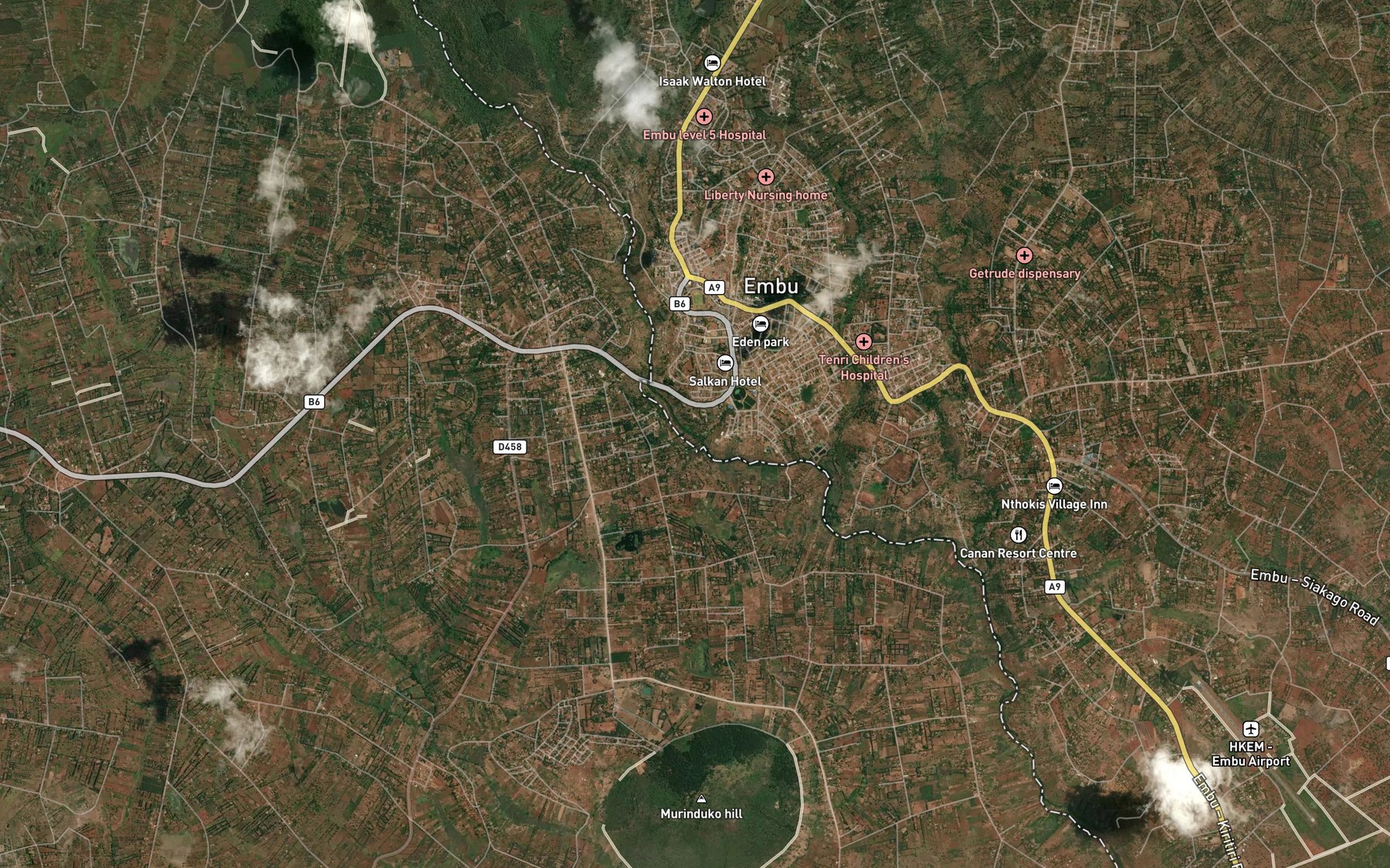 Satellite map of the Ruvingashi