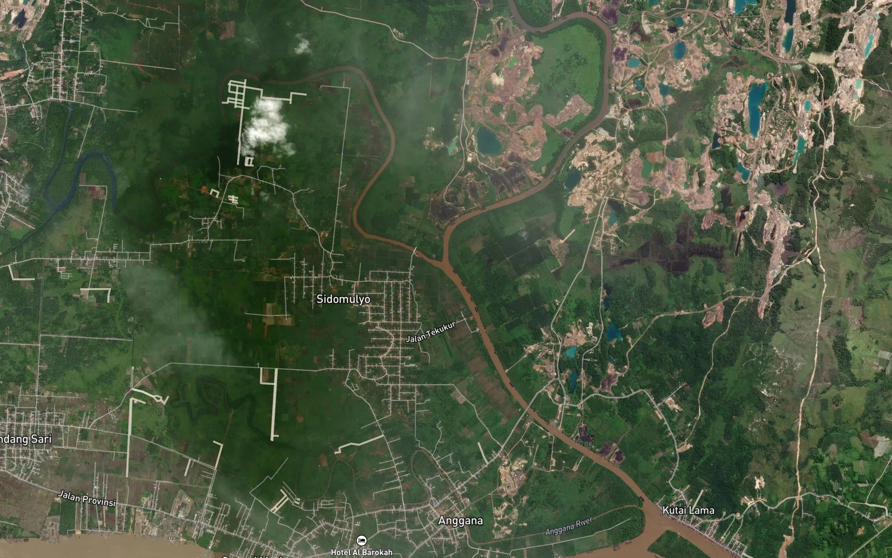 Satellite map of the Sungai Pangkalan