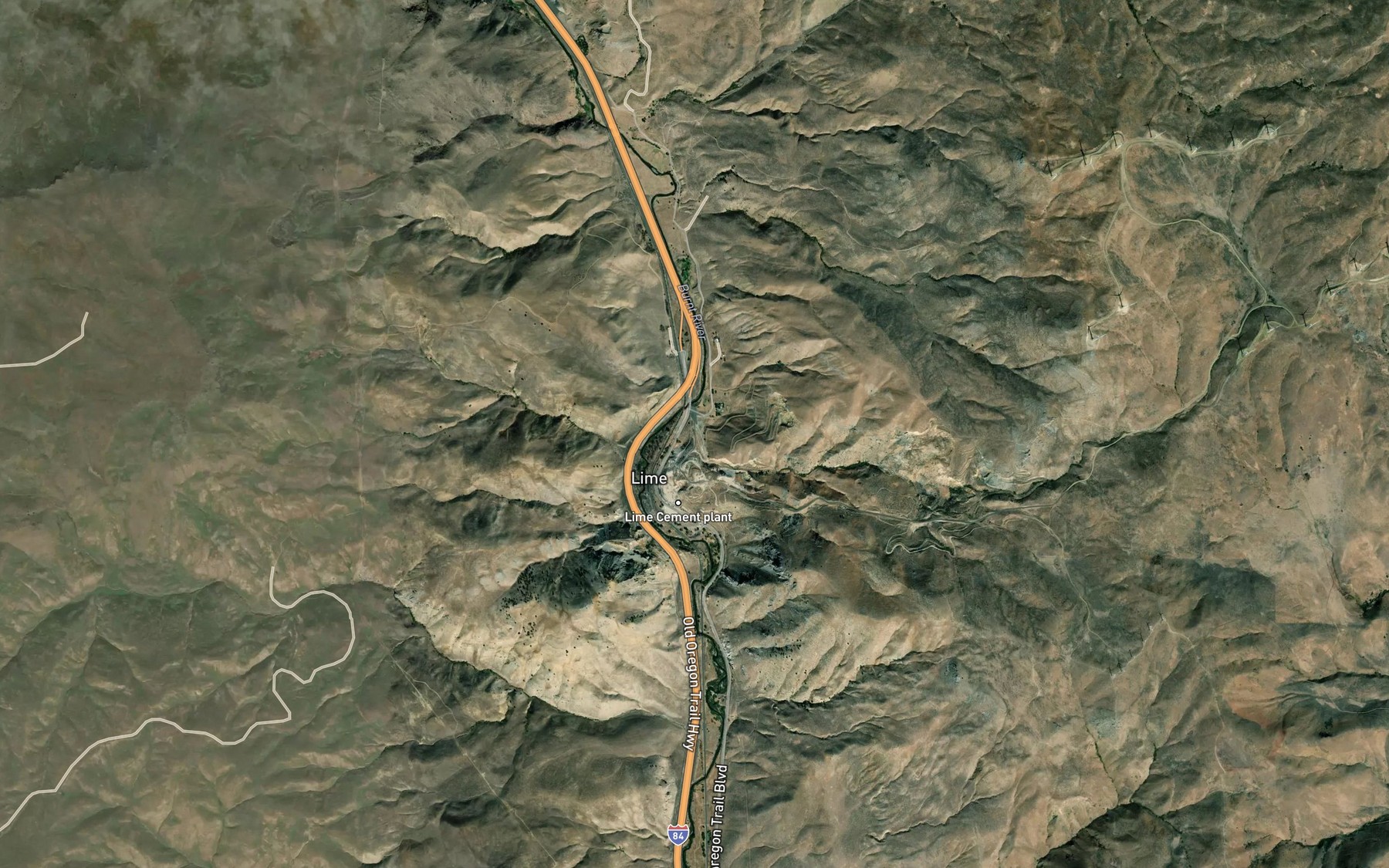 Satellite map of the Marble Creek