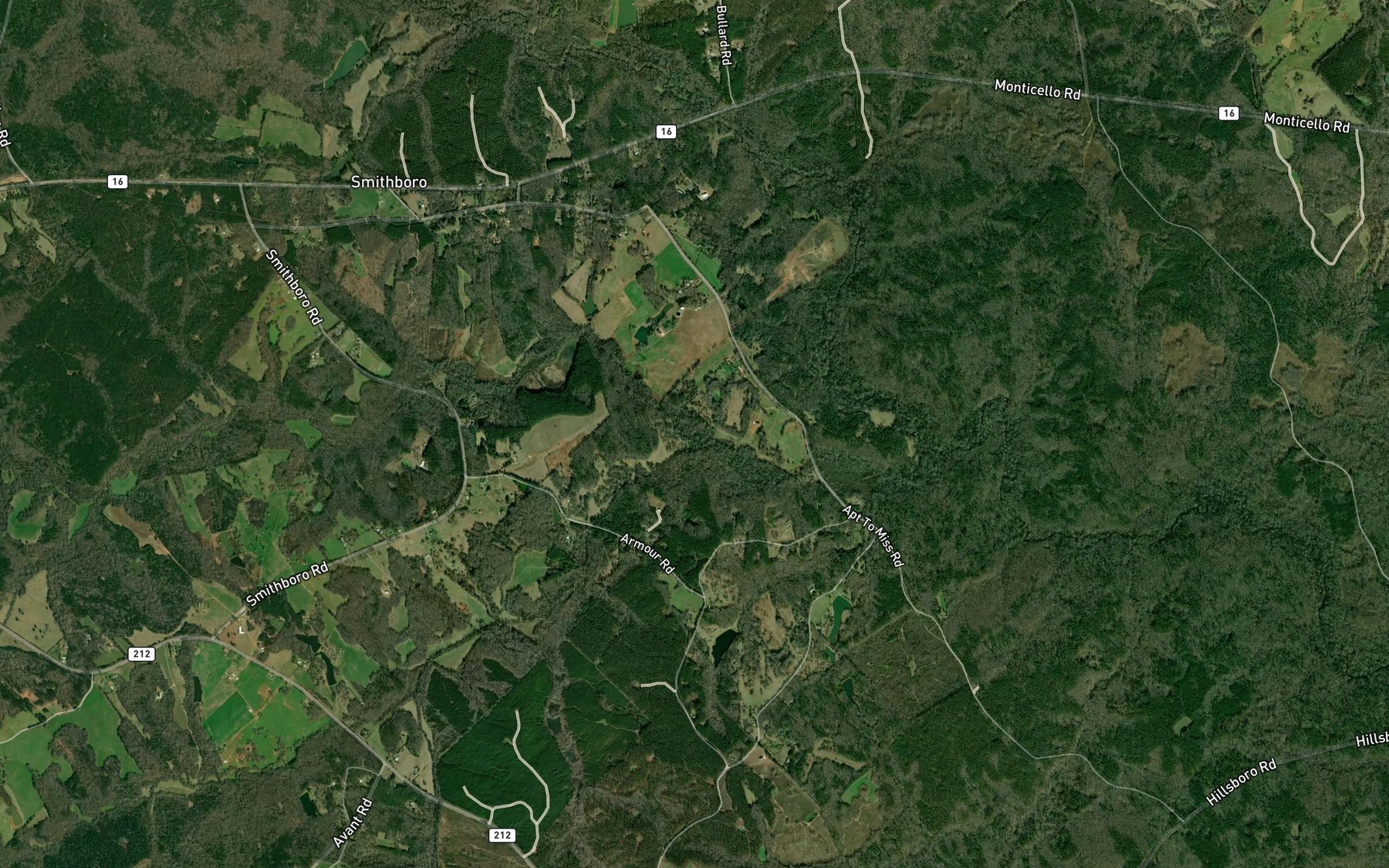 Satellite map of the North Fork Wolf Creek
