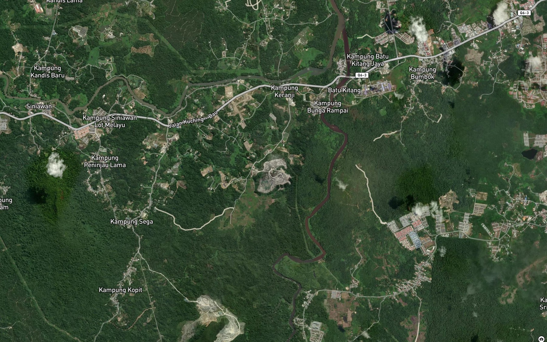 Satellite map of the Sungai Sekunyit Kechil