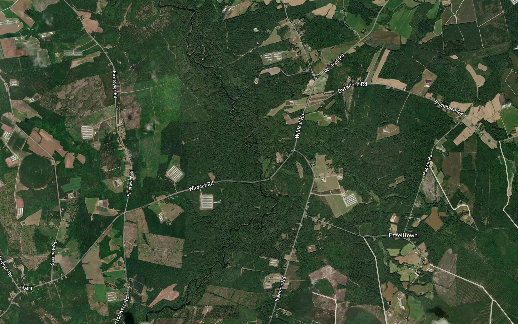 Satellite map of the Wildcat Creek