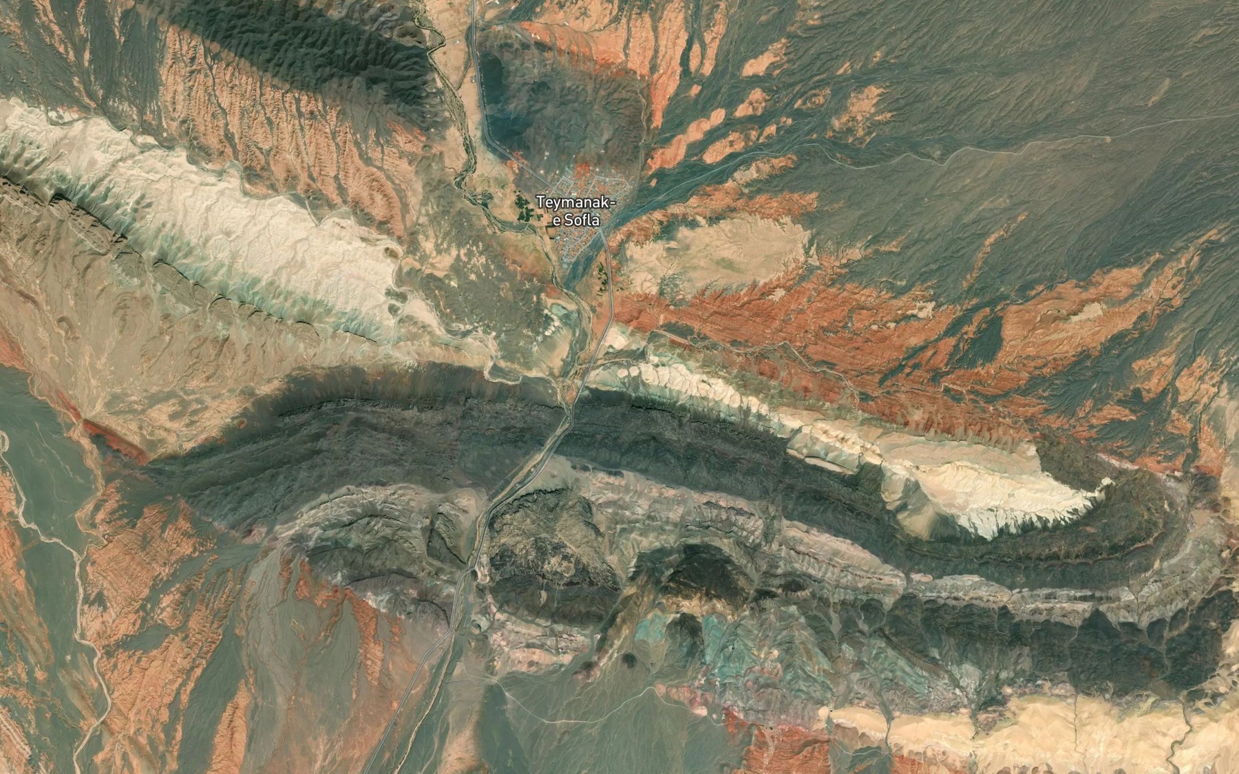 Satellite map of the Cheshmeh-ye Abshirin