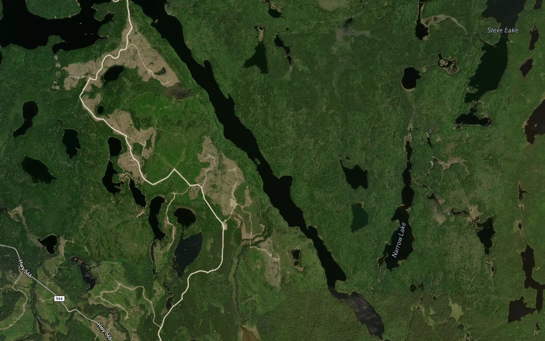 Satellite map of the Matachewan Lake