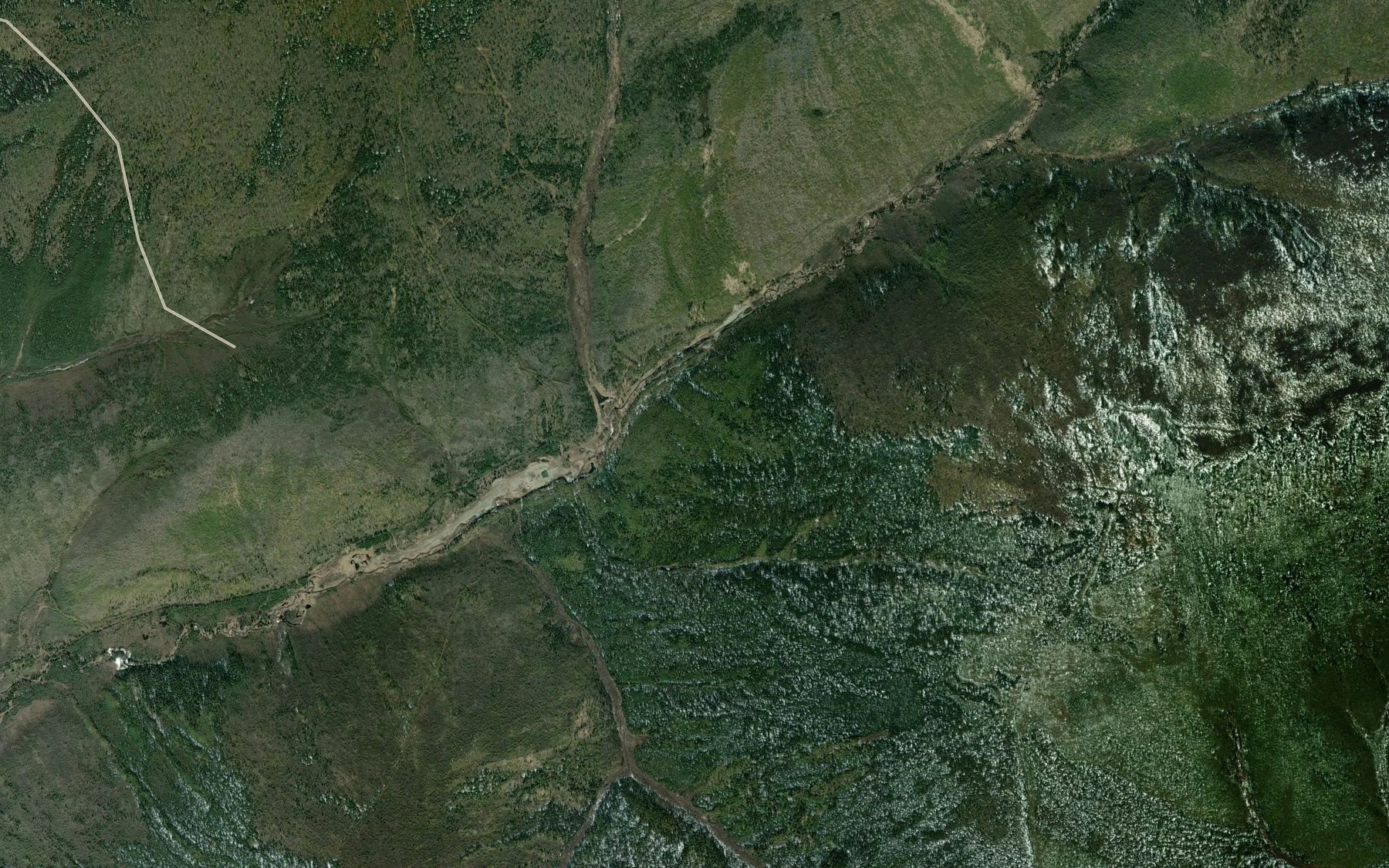 Satellite map of the Monday Creek