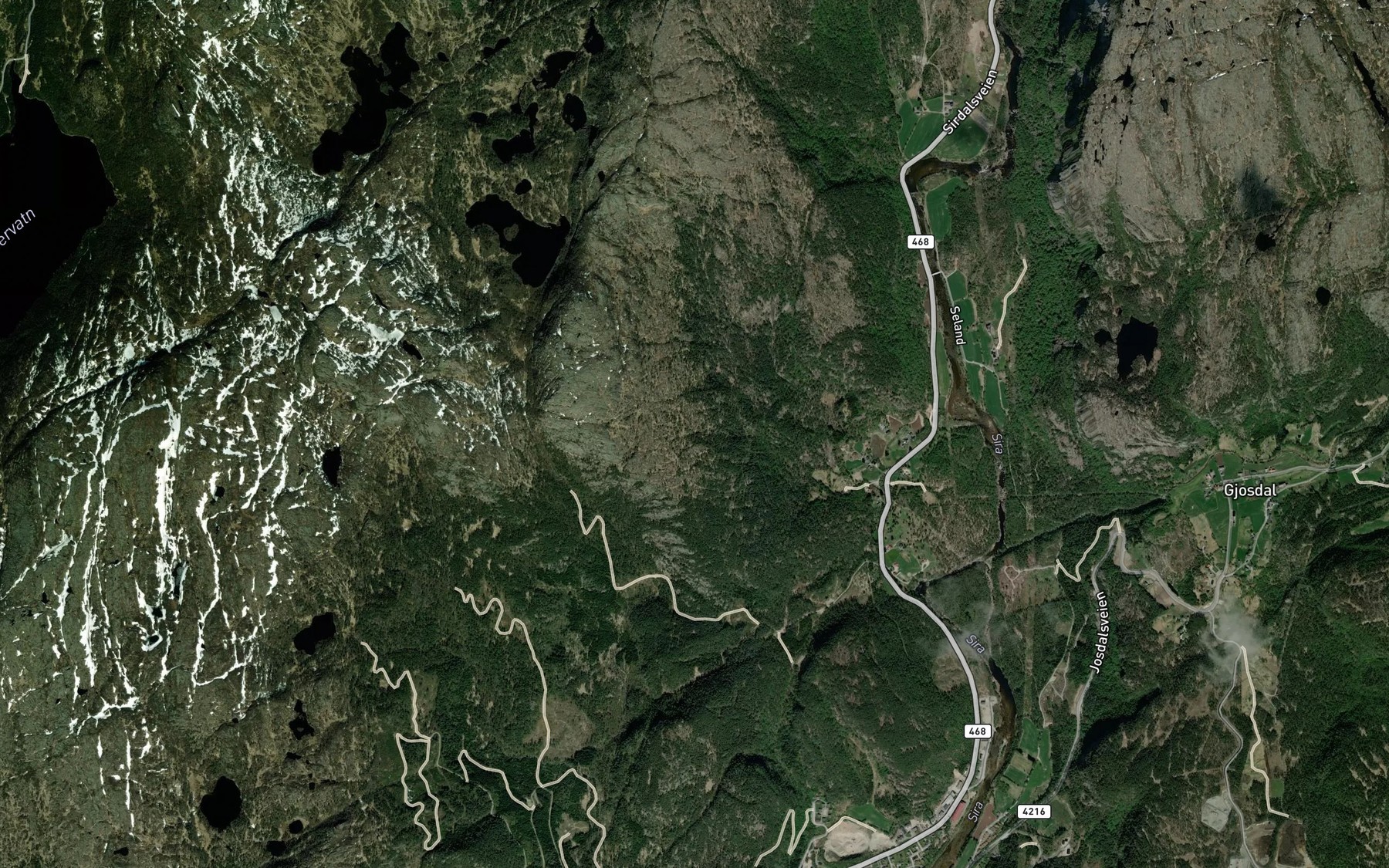 Satellite map of the Glipsbekken