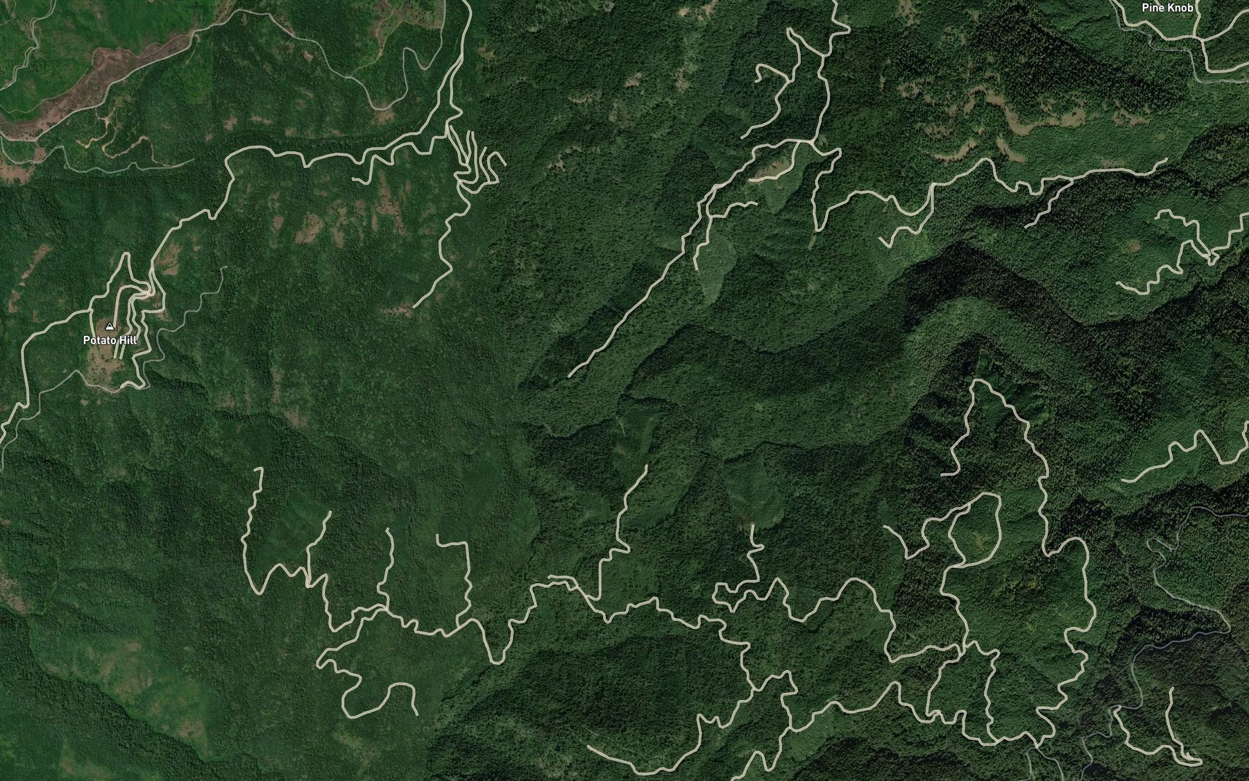 Satellite map of the Browns Spring Creek