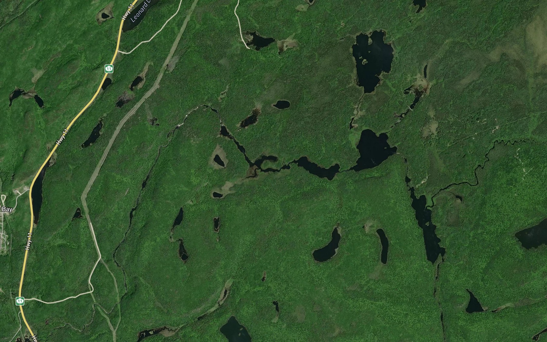 Satellite map of the Padre Lake