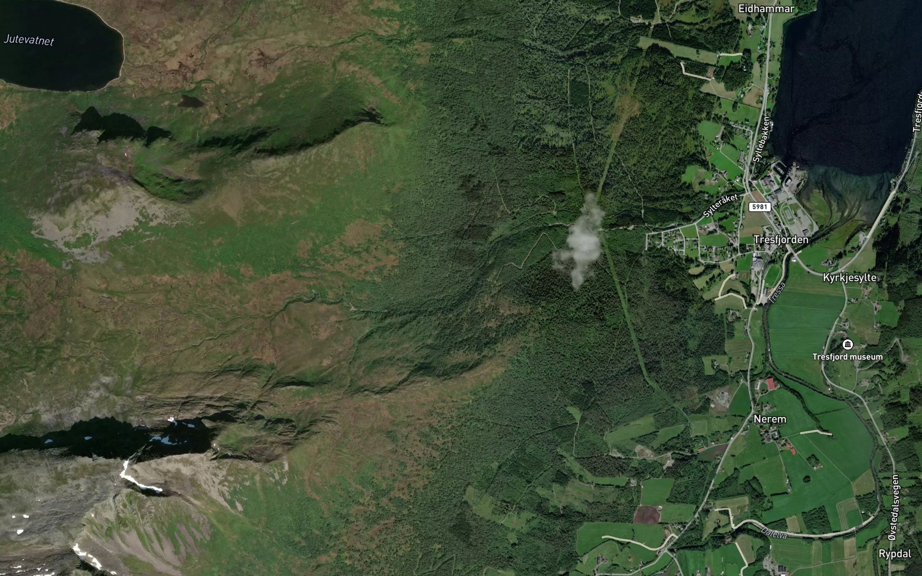 Satellite map of the Sjoelva