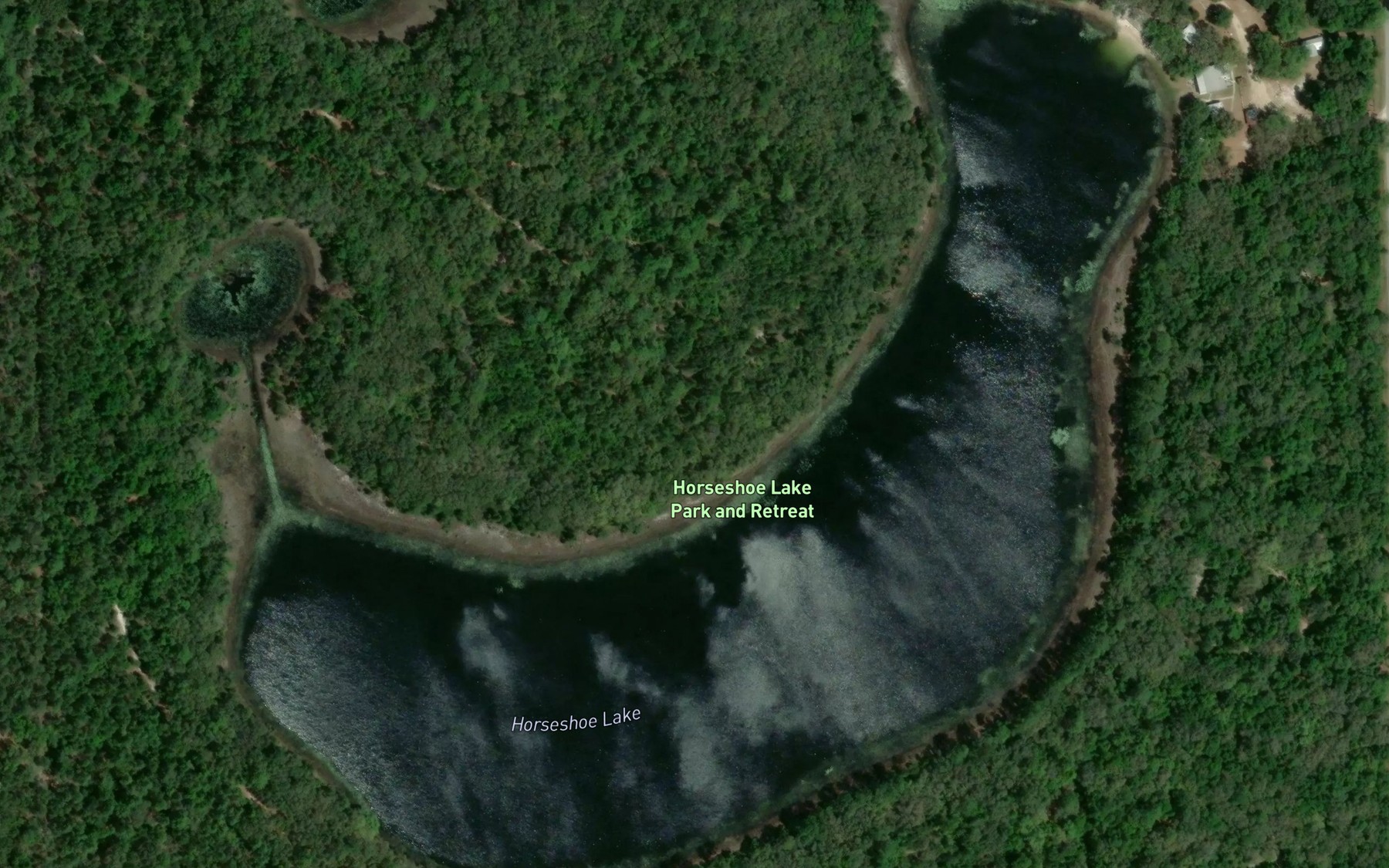 Satellite map of the Horseshoe Lake