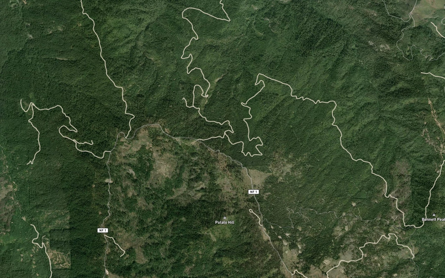 Satellite map of the Mule Spring