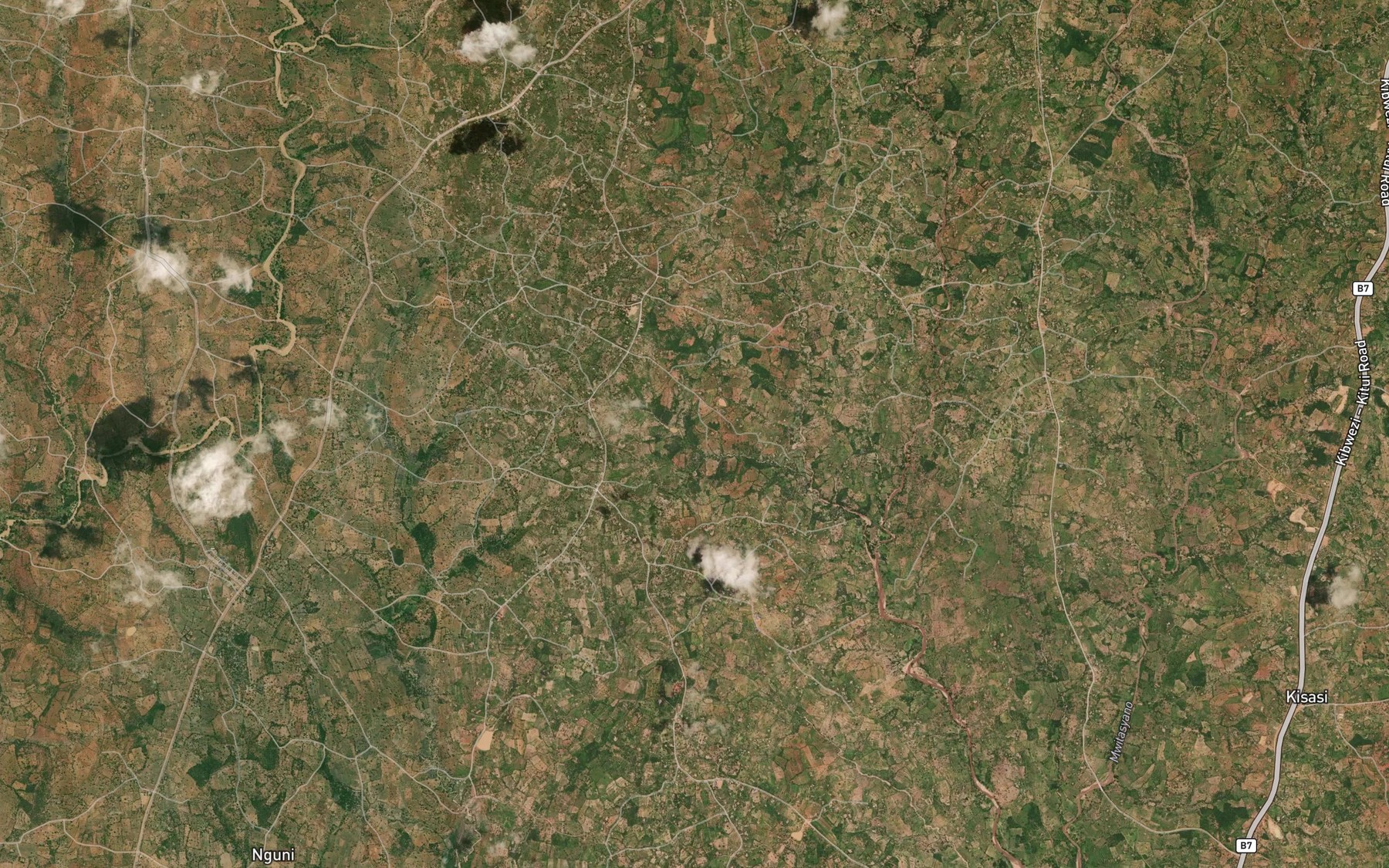 Satellite map of the Kaimu Dam