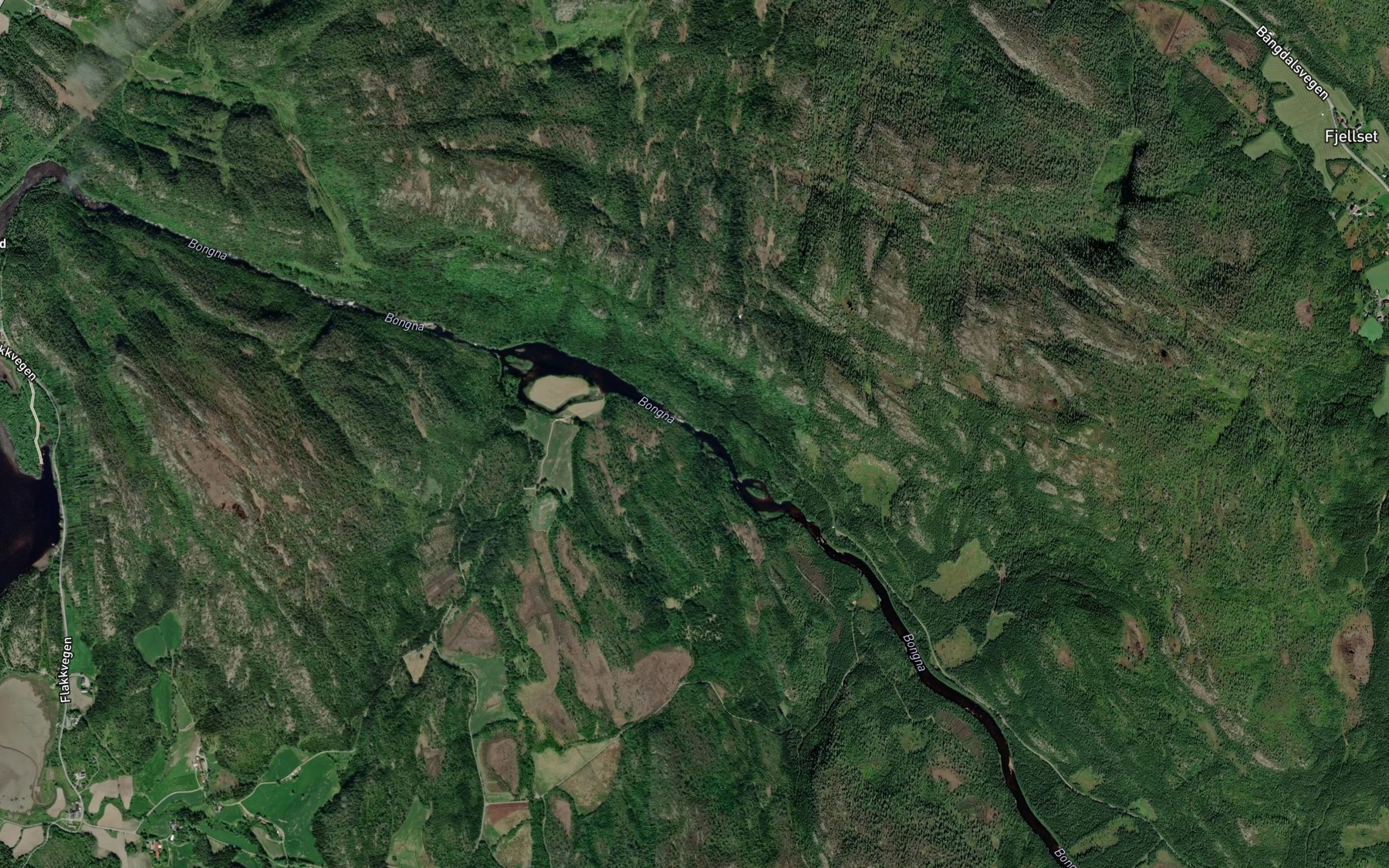 Satellite map of the Oyafossen