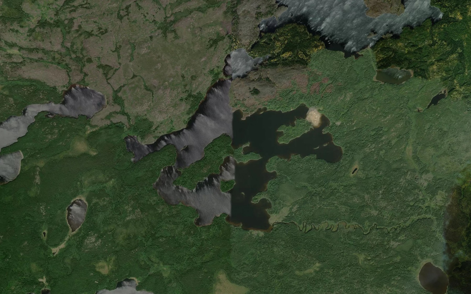 Satellite map of the Casummit Lake