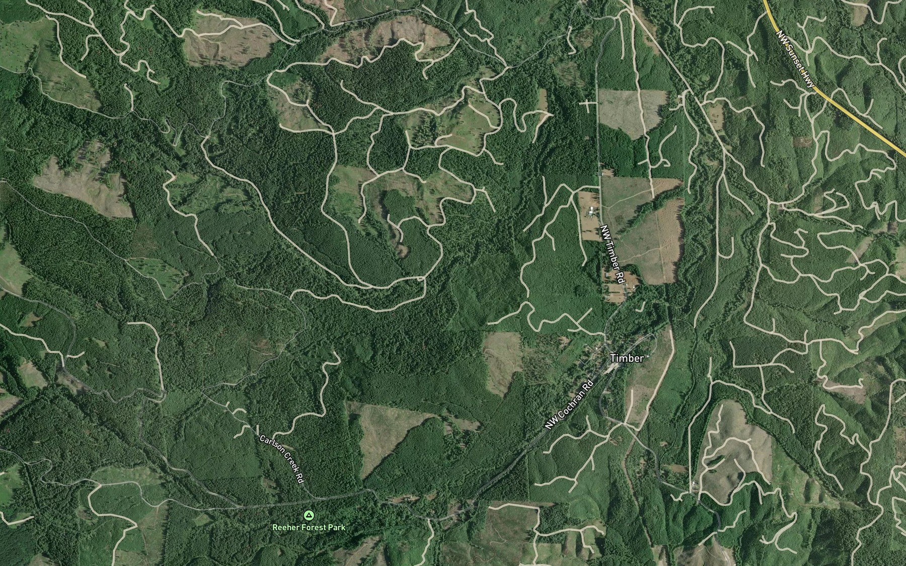 Satellite map of the Carlson Creek
