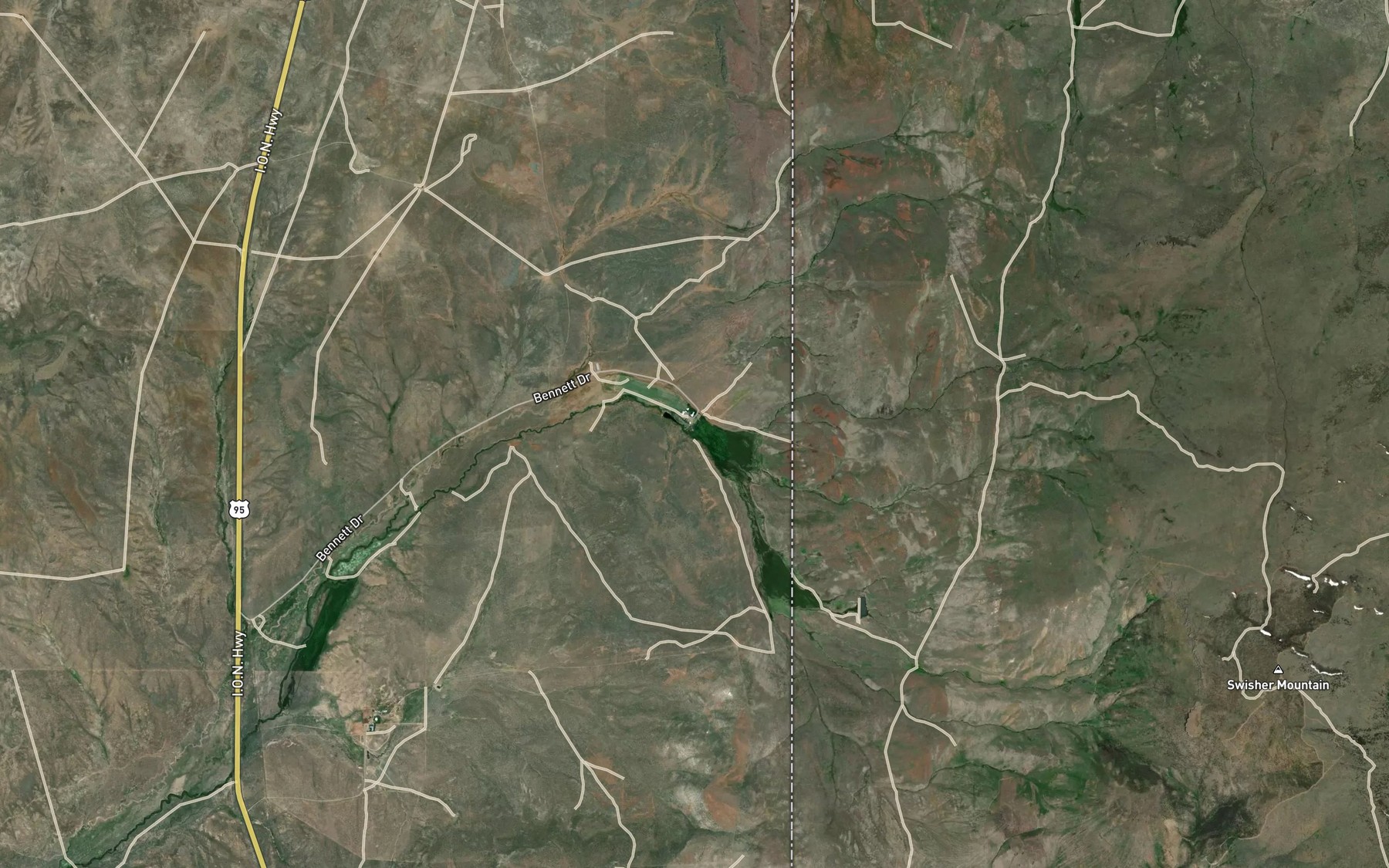 Satellite map of the Palmer Creek